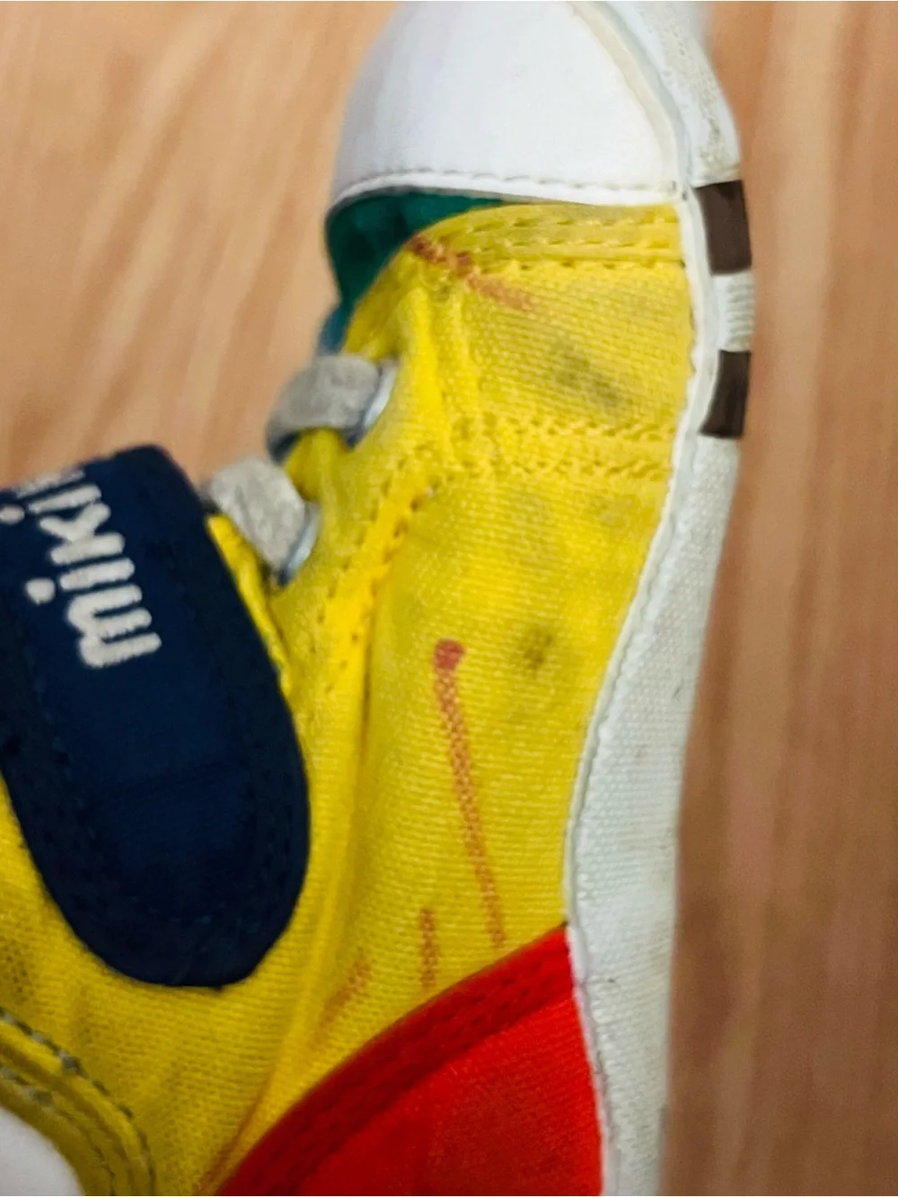 Kids Mini House Colorblock Baby Walker Sneakers in Blue, Yellow & Green